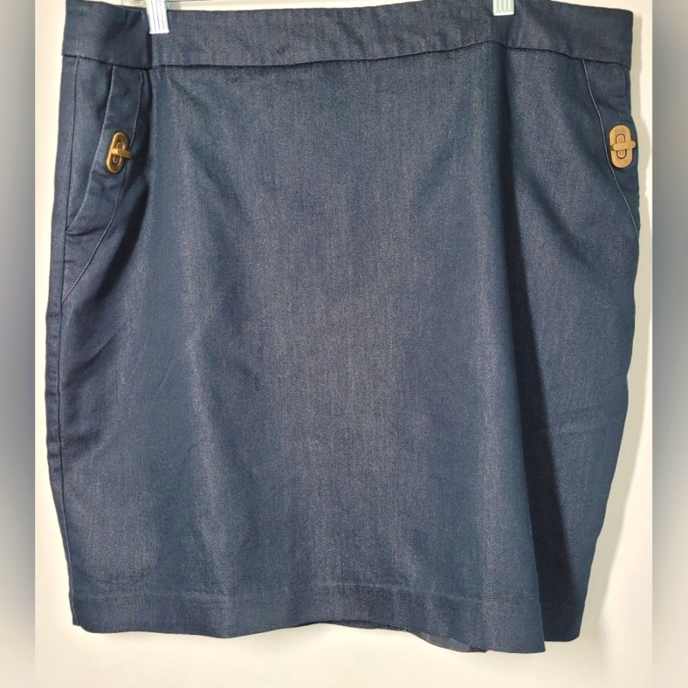Worthington Classic Summer Weight Blue Denim Skirt 18